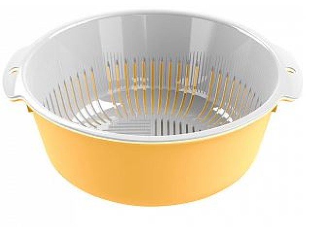 Миска-дуршлаг Bergamo круглая (бледно-желтый)